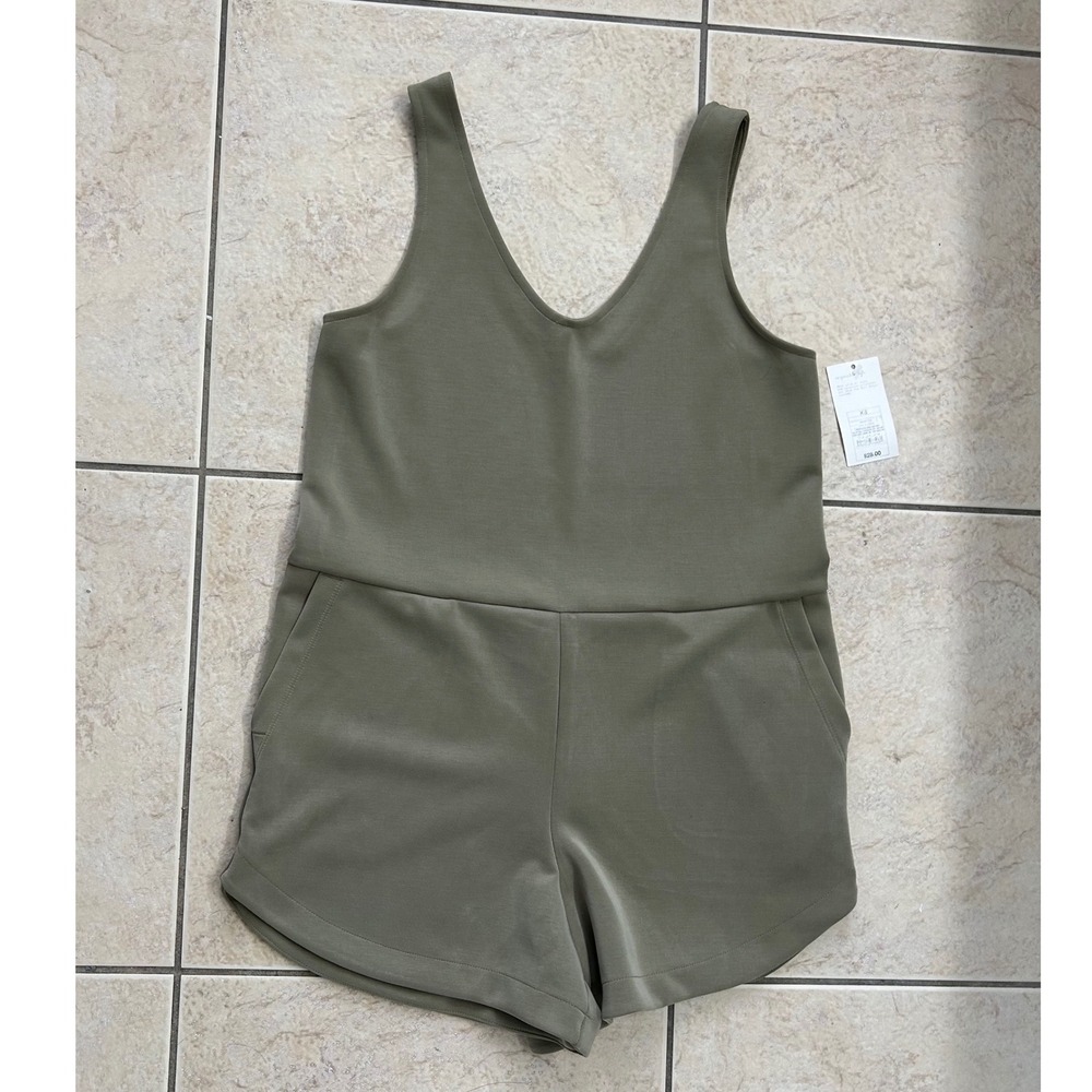 All in Motion Womens XS Olive Green Sleeveless V-Neck Romper NWT - Picture 3 of 10